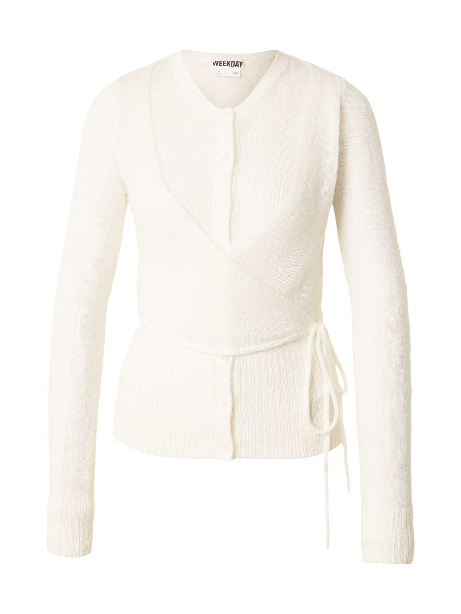 WEEKDAY Geacă tricotată Drifa  alb