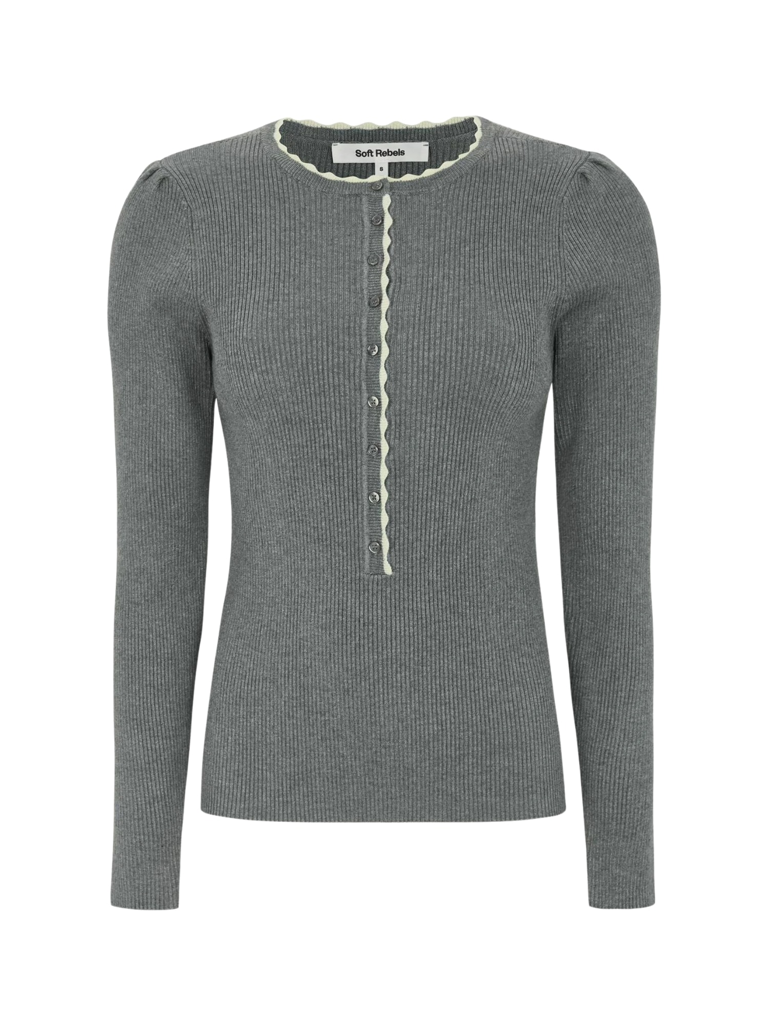 Soft Rebels Pulover 'SRJude'  gri / alb