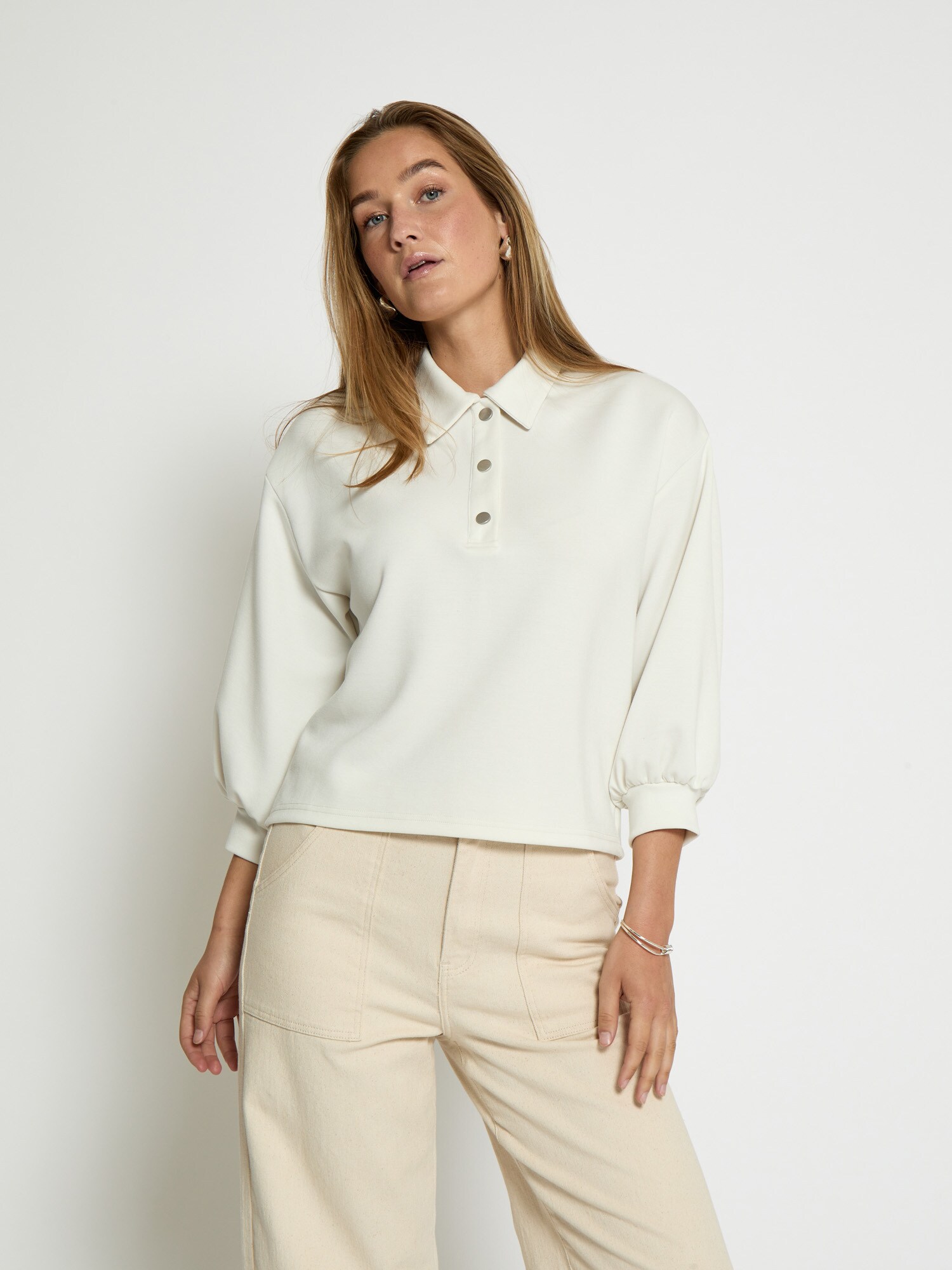 minus Bluză de molton Esina  alb