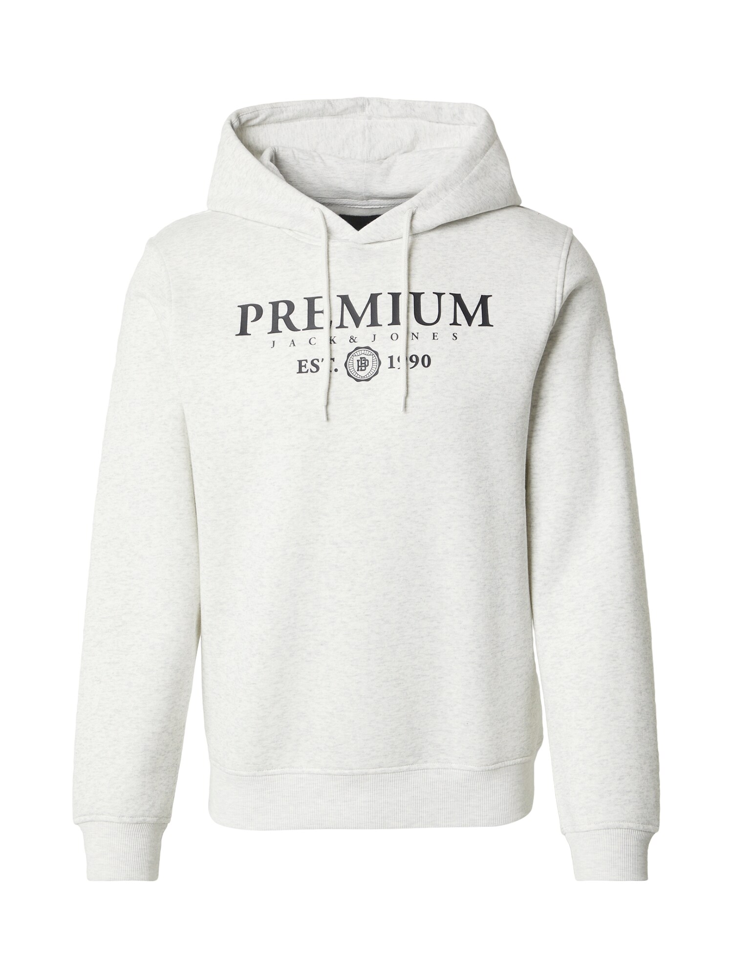 Jack & Jones Premium Bluză de molton CHARLES negru / alb amestacat