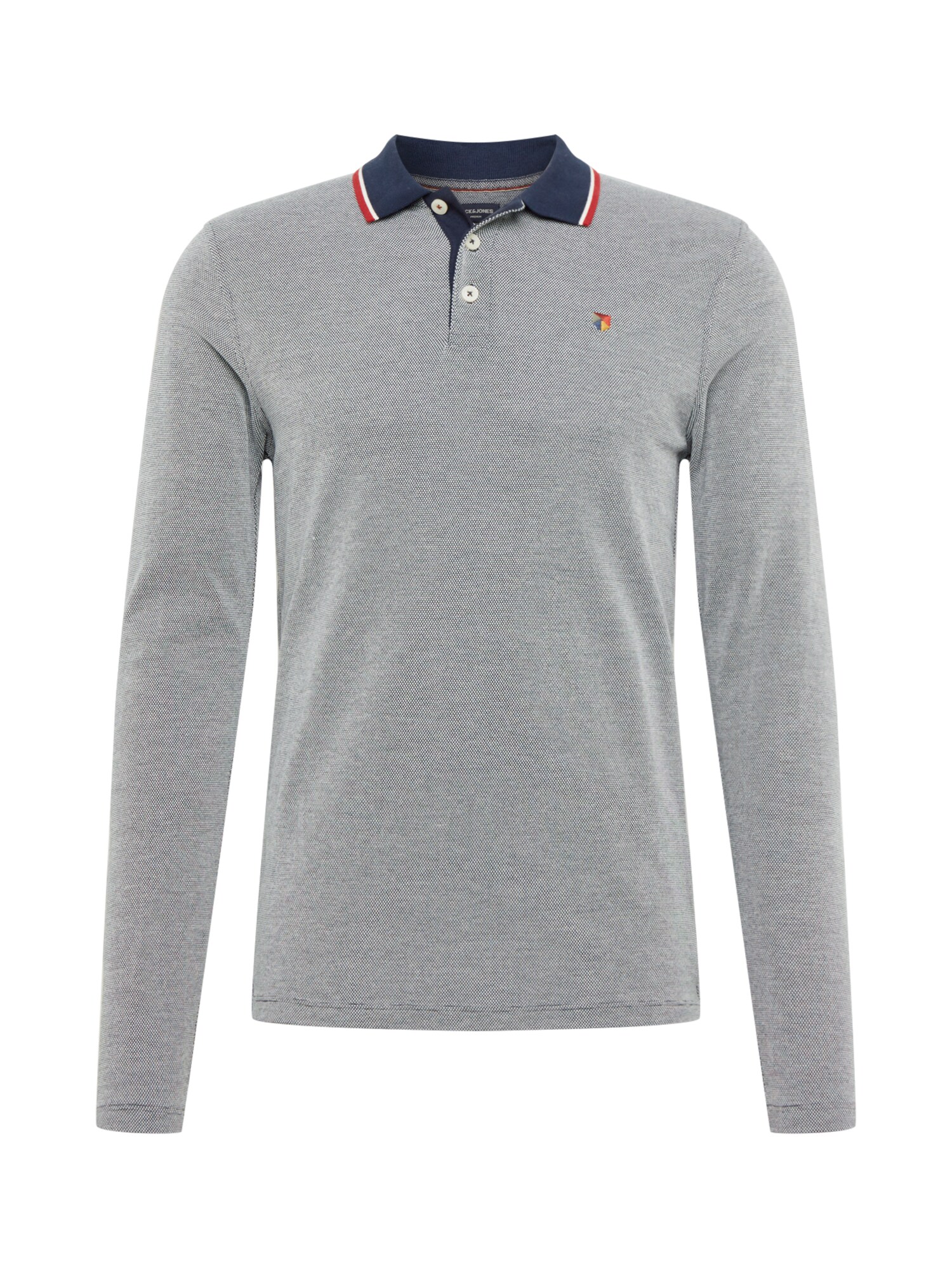 JACK & JONES Marškinėliai 'Bluwin'  tamsiai mėlyna / margai pilka / pilka