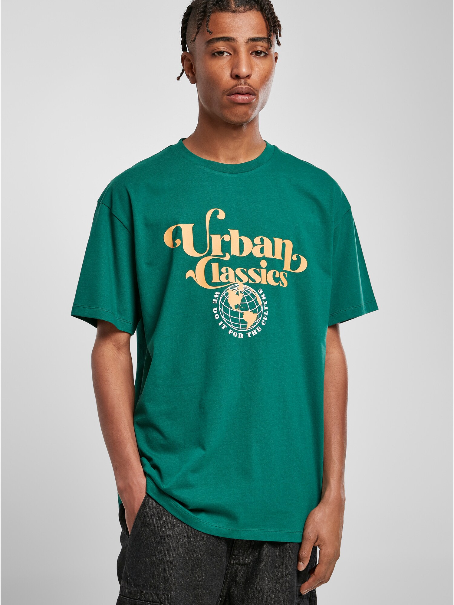 Urban Classics Póló  világos sárga / smaragd / fehér termék 2. képe