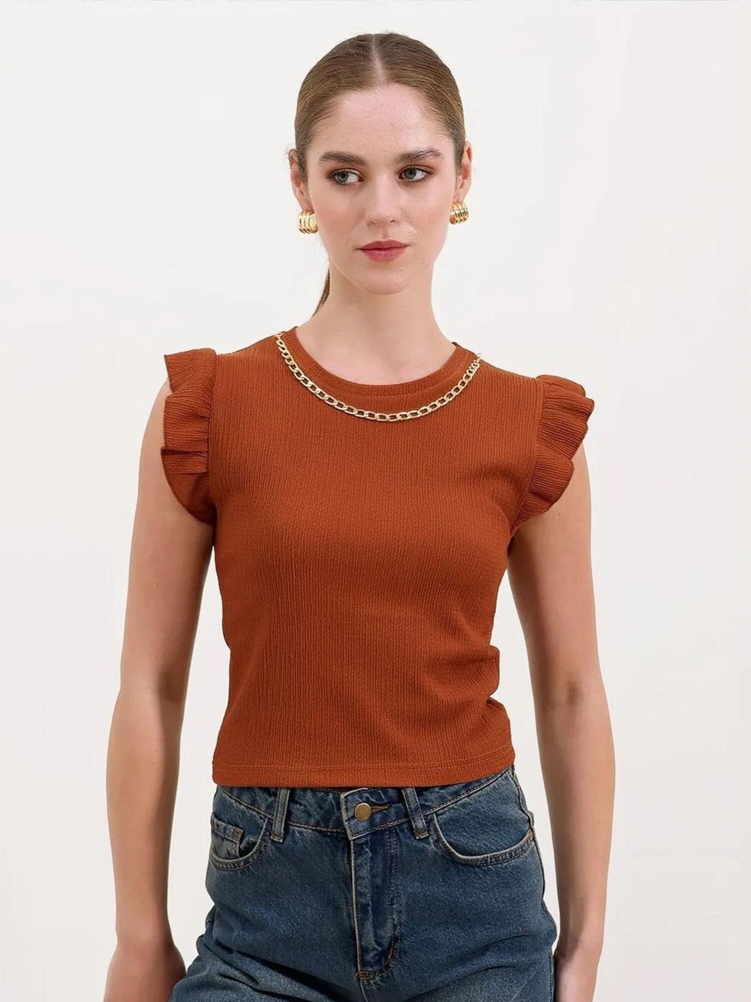 Bigdart Bluza hrđavo smeđa / zlatna