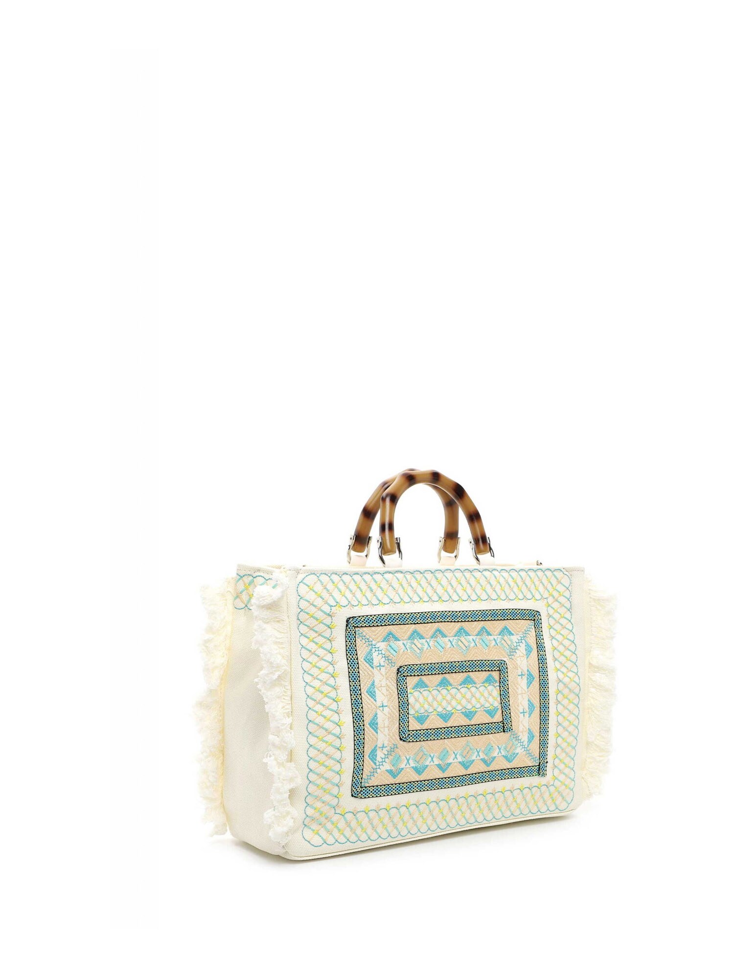 Suri Frey Shopper  bege / azul claro / amarelo / preto