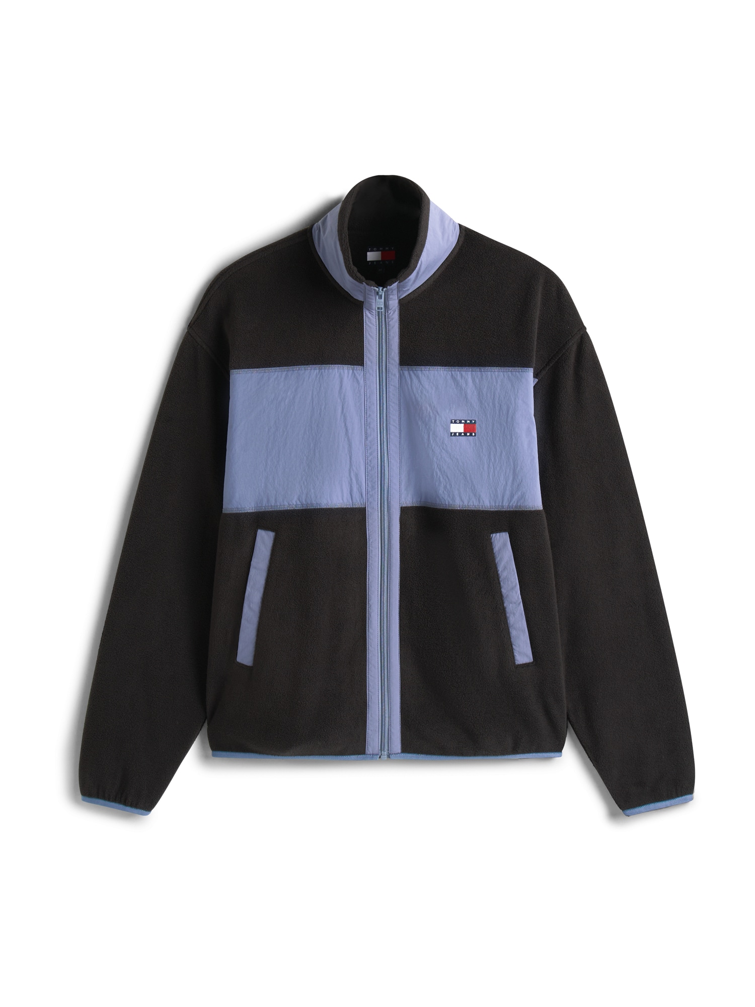 Tommy Jeans Jachetă  fleece  albastru porumbel / negru