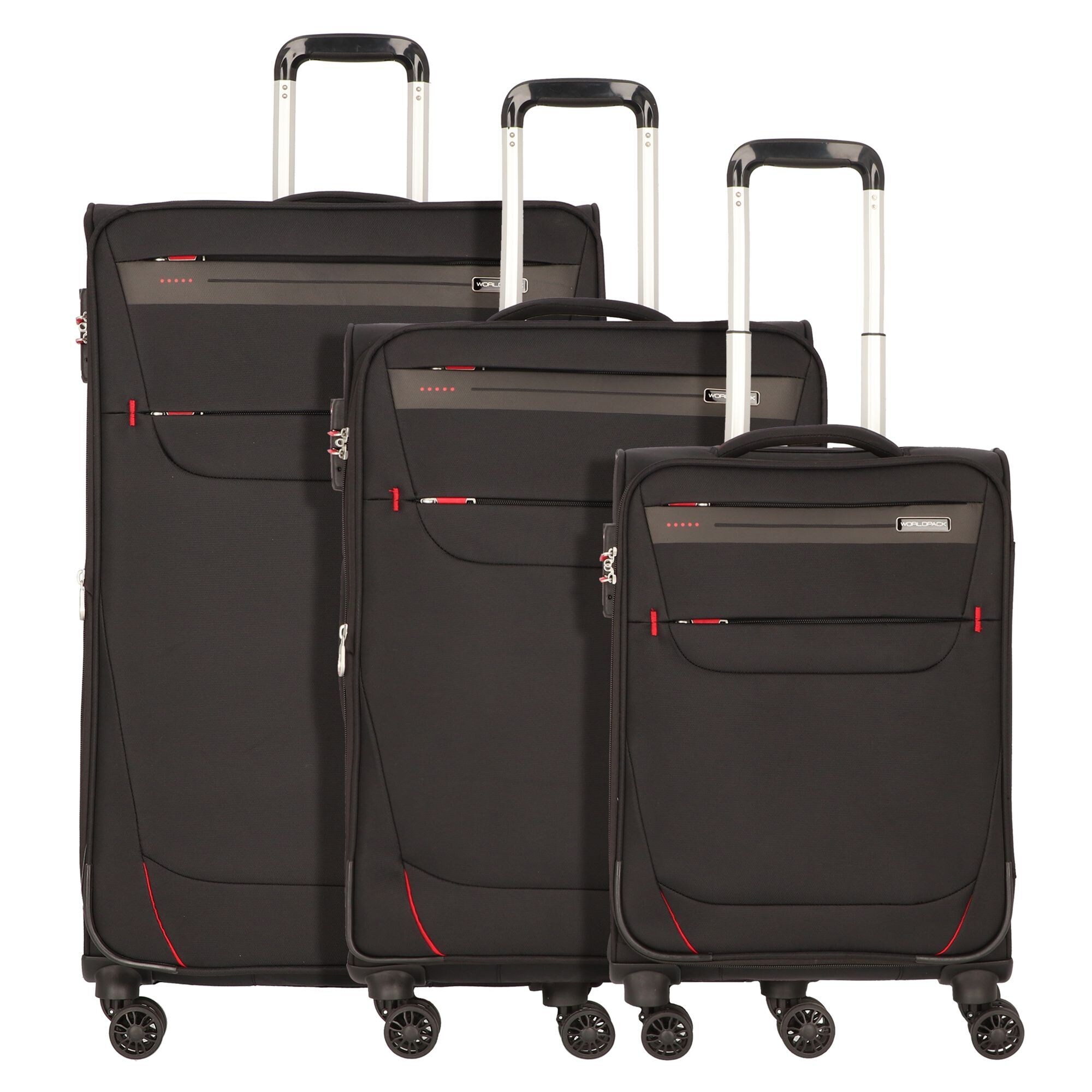 Worldpack Set di valigie 'Denver'  rosso / nero