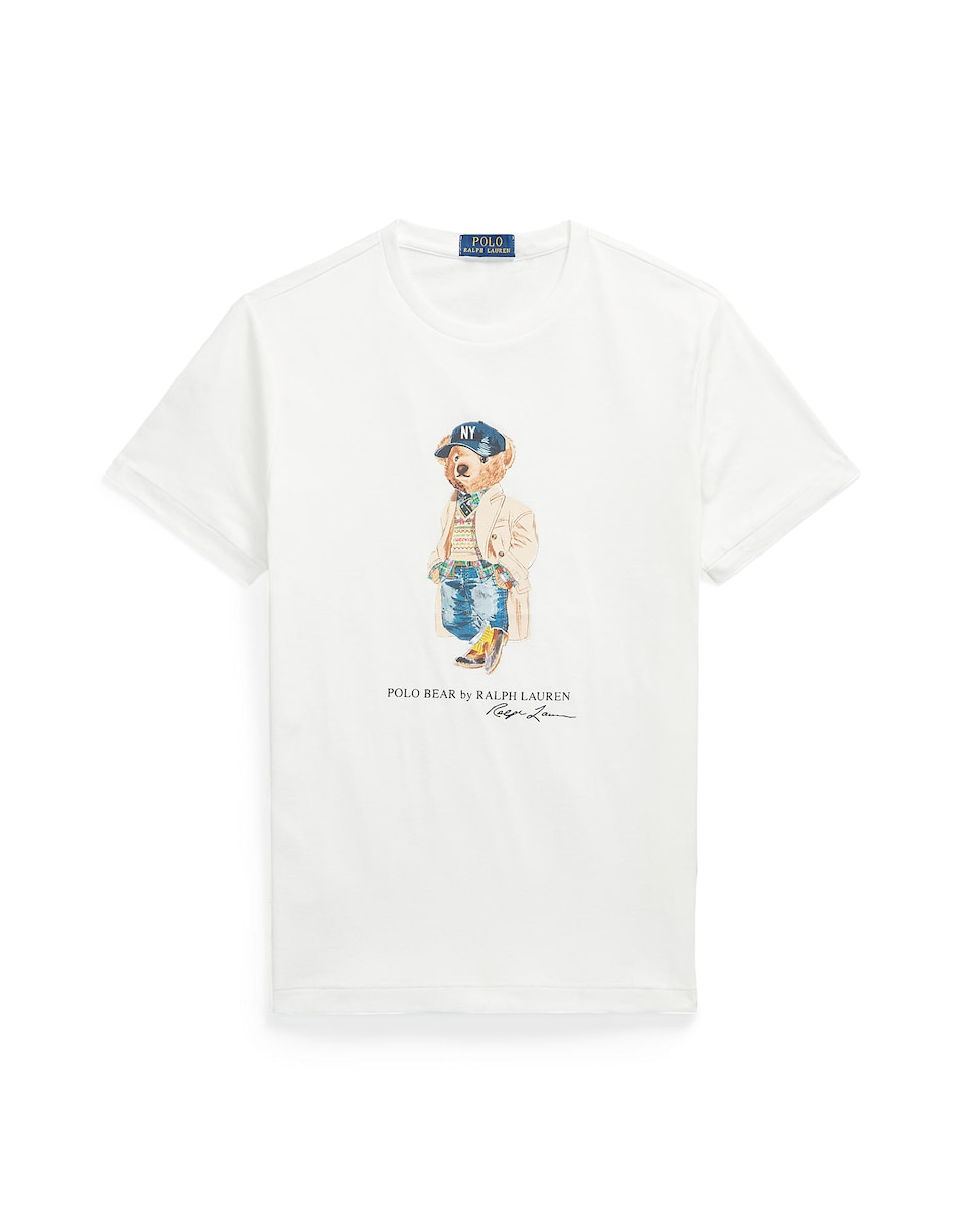 T-shirt kräm / himmelsblå / svart