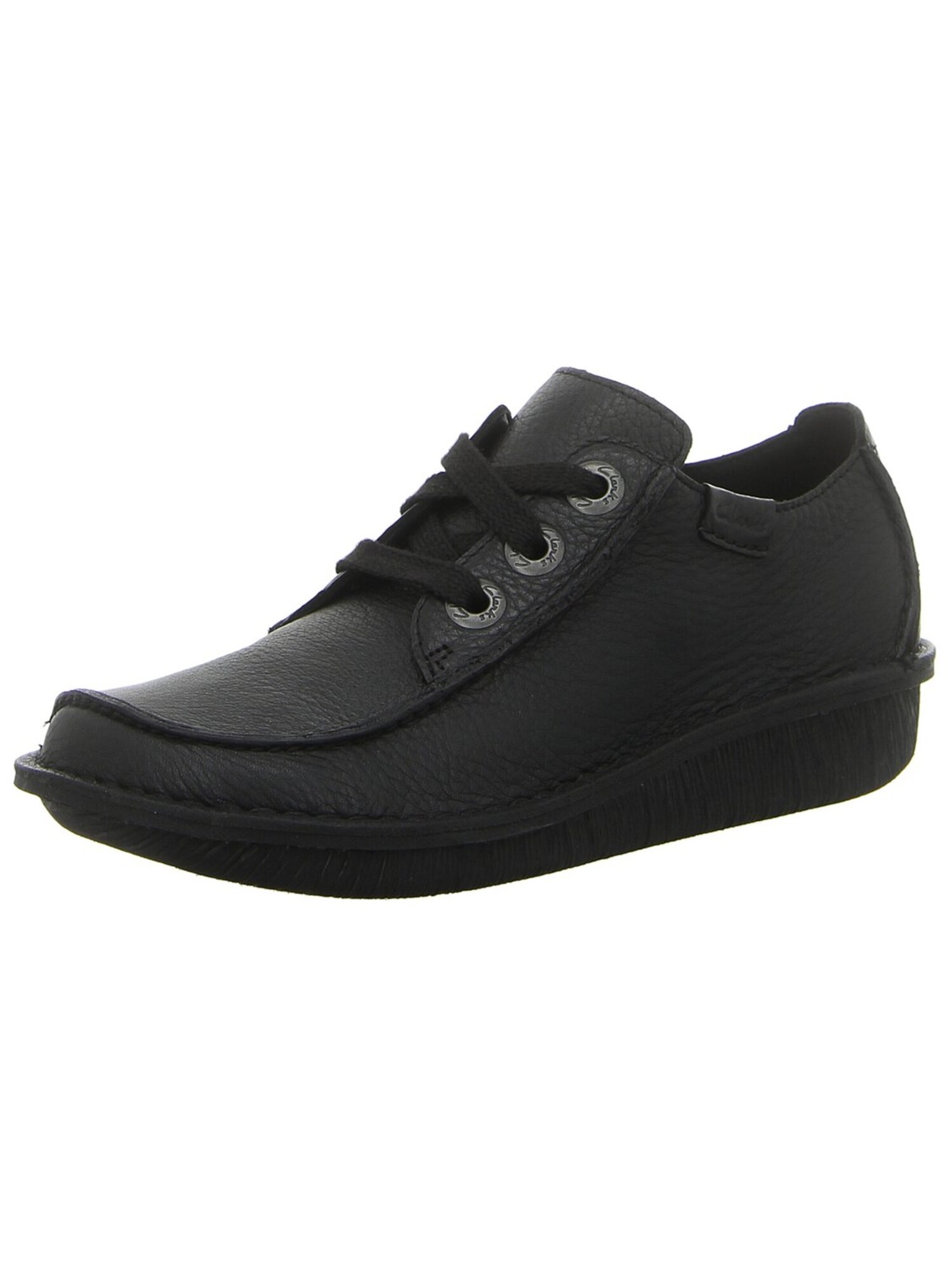 CLARKS Zapatillas sin cordones 'Klassischer Schnürschuh Damen 203066394 Echtleder in schwarz'  negro