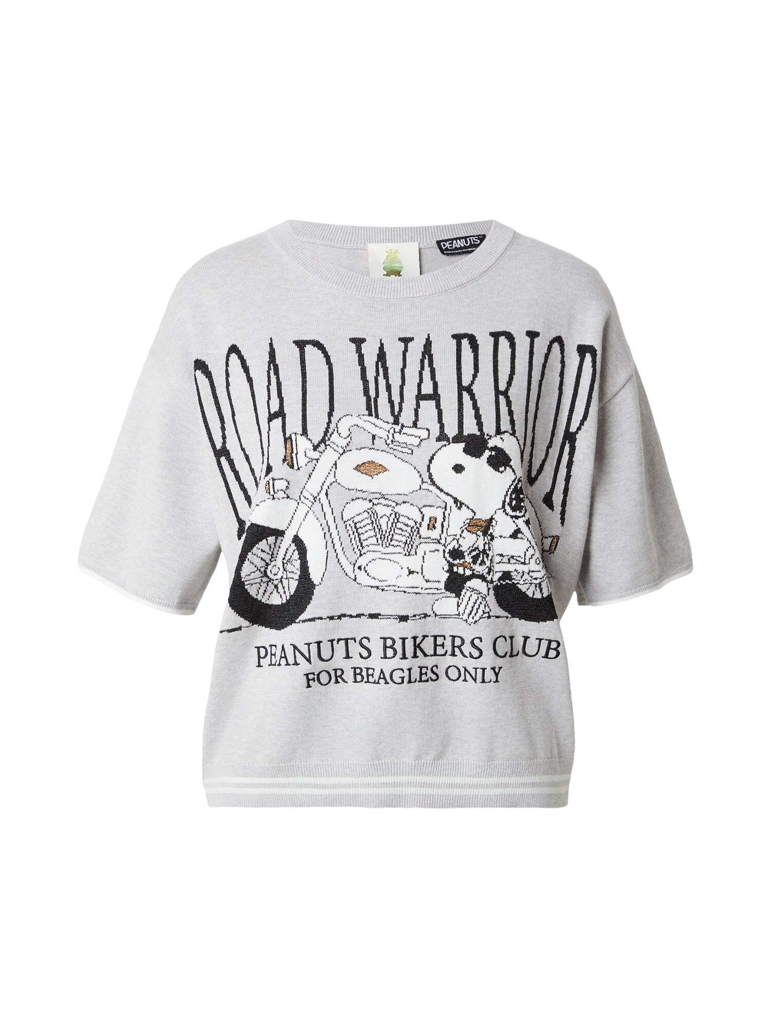 PRINCESS GOES HOLLYWOOD Sveter 'Snoopy Road Warrior'  sivá / čierna / biela