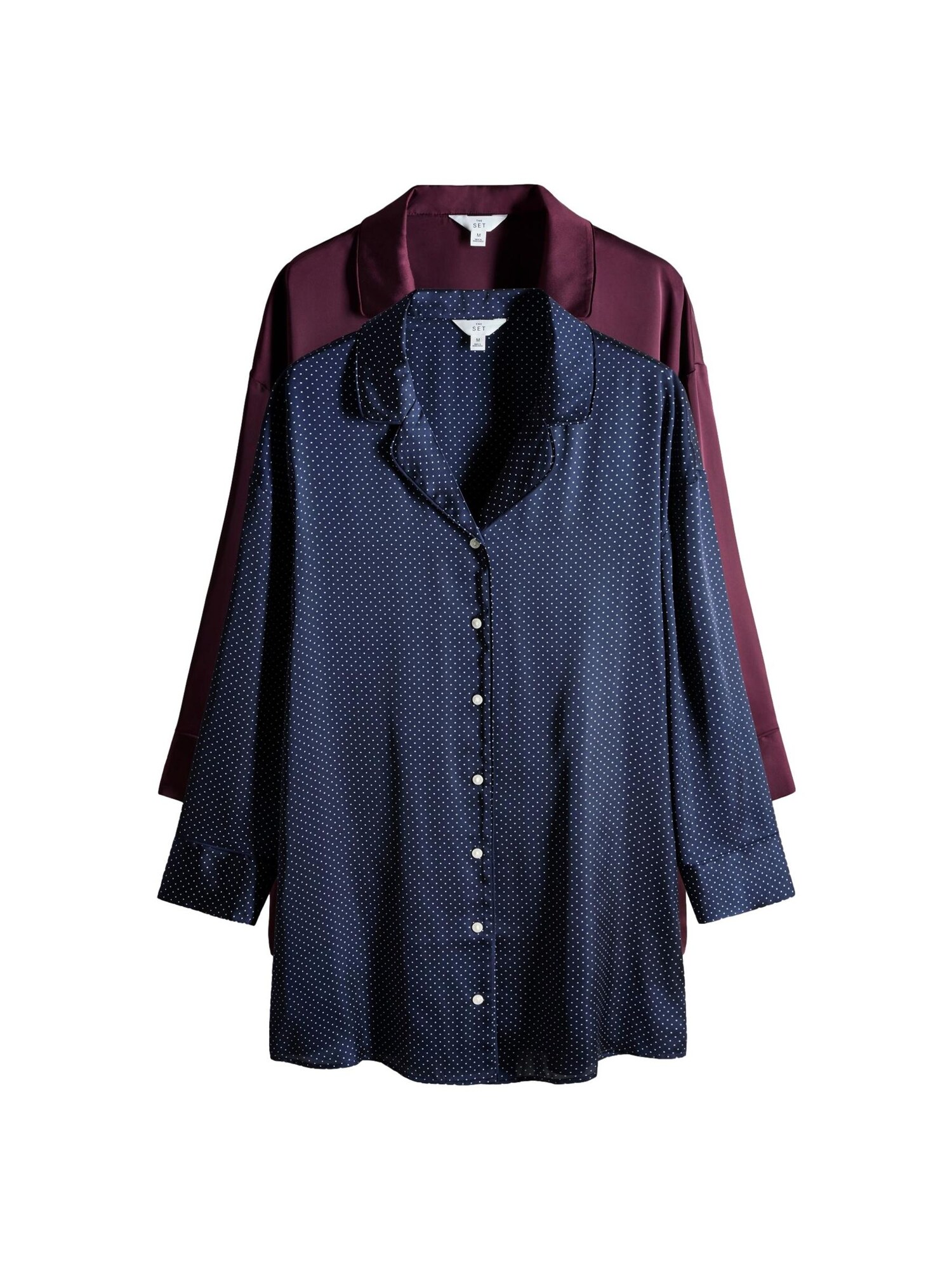 The Set Cămăşi de noapte  bleumarin / roșu bordeaux / alb