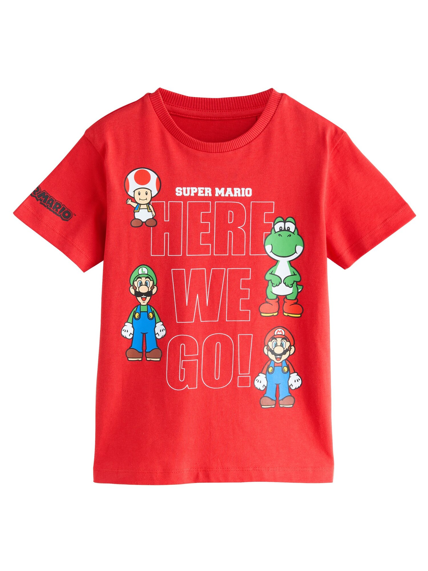 Next Tricou Mario Gaming  albastru regal / verde / roșu cranberry / alb