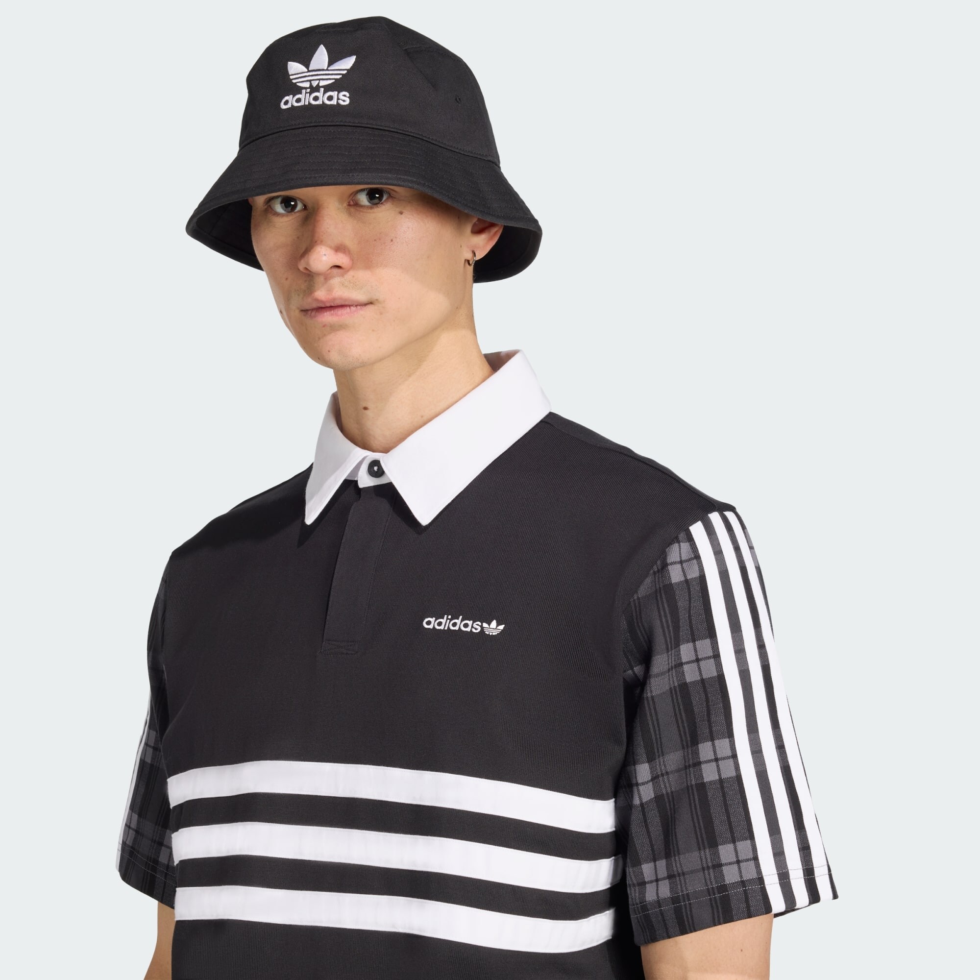 ADIDAS ORIGINALS Tričko 'Tartan' sivá / tmavosivá / čierna / biela (obrázok 4)
