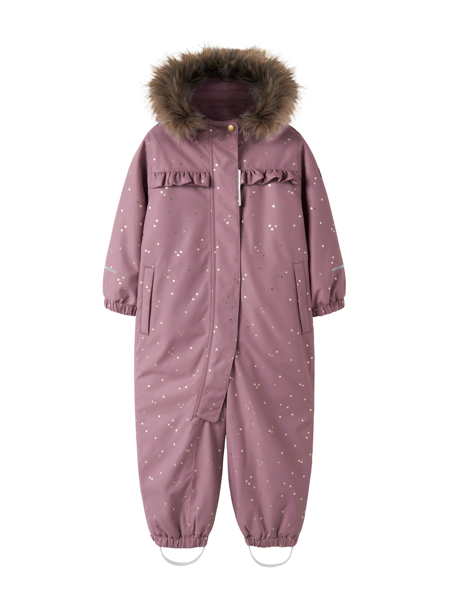 NAME IT Salopetă NMFSNOW10 auriu / mauve / alb