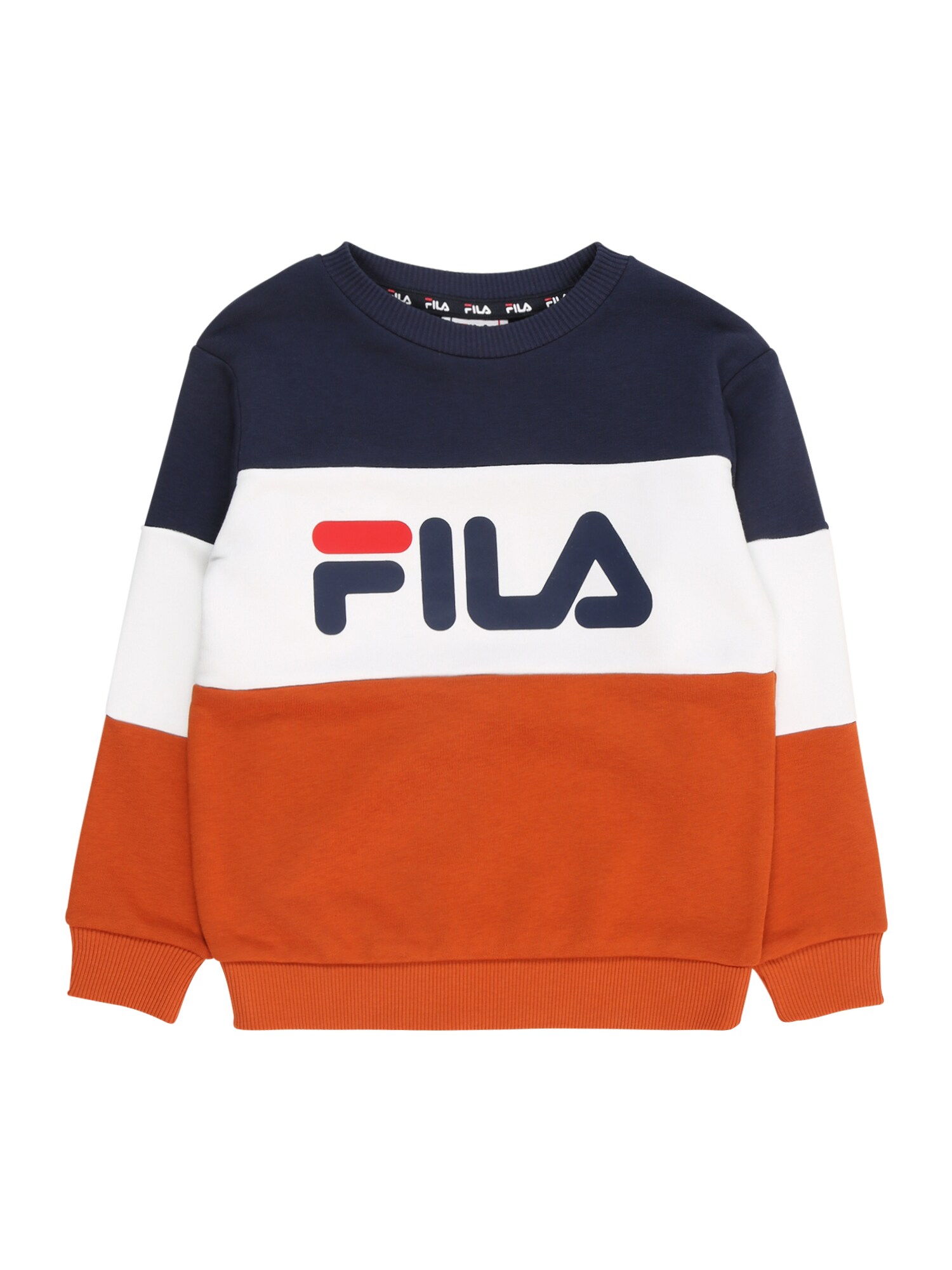 FILA Megztinis be užsegimo 'TARON'  balta / oranžinė / tamsiai mėlyna