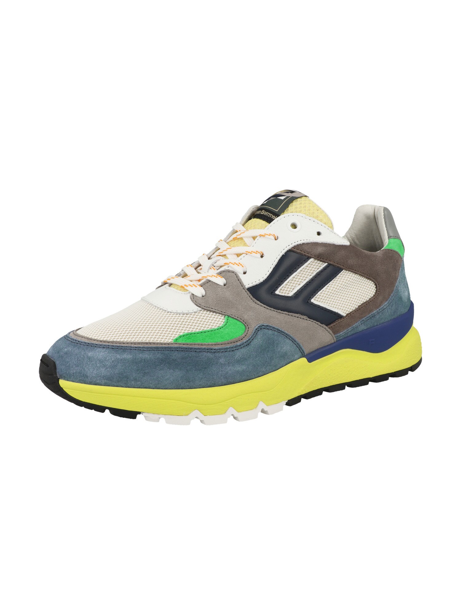 Floris Van Bommel Sneakers Laag 'De Treener 01' Crème / Enziaan / Aardetinten / Limoen