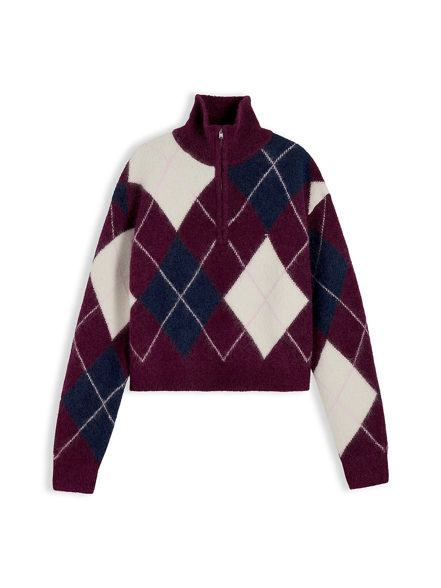 Tommy Jeans Pulover albastru marin / roșu vin / alb murdar