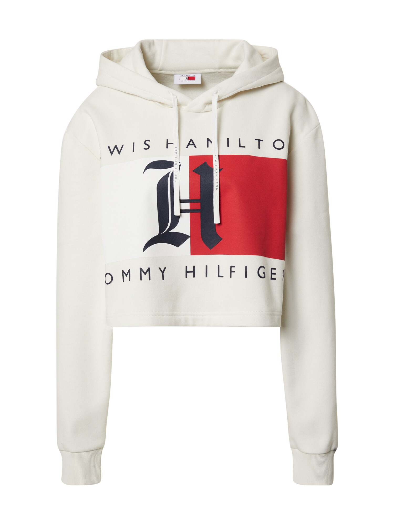 TOMMY HILFIGER Megztinis be užsegimo 'Lewis Hamilton'  raudona / dramblio kaulo / tamsiai mėlyna