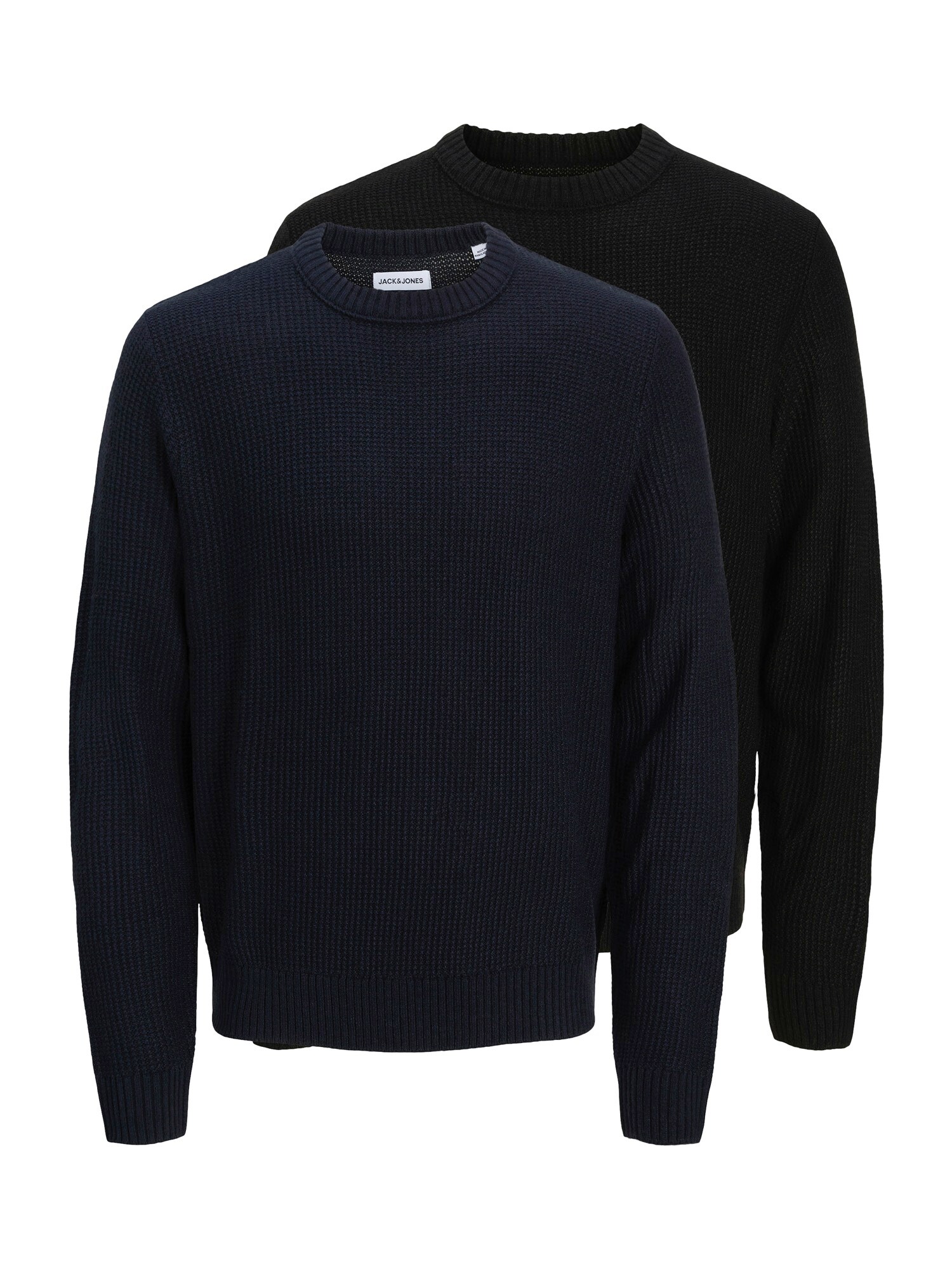 JACK & JONES Pulover JJRoy  albastru noapte / negru