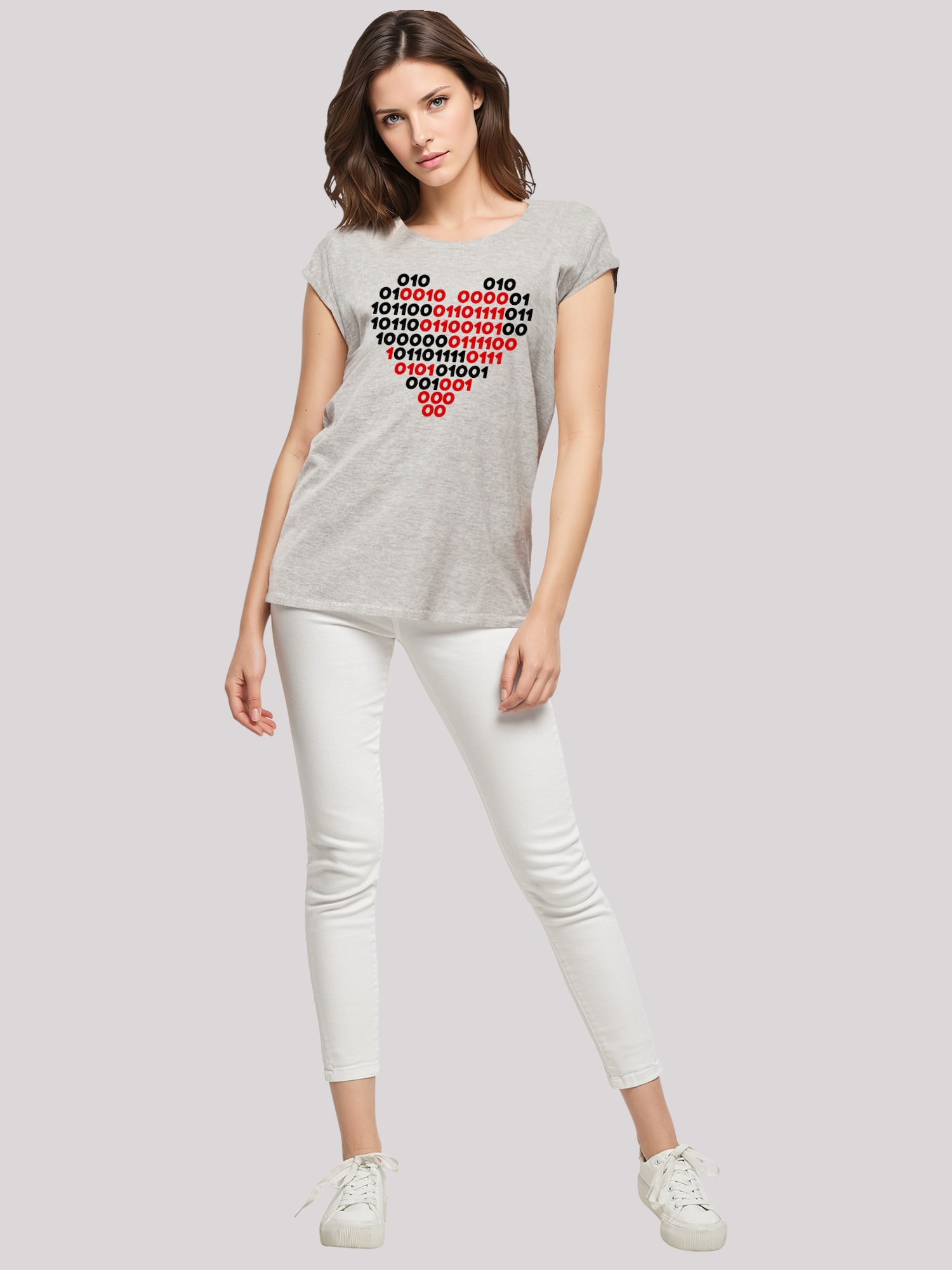 Thumbnail - F4NT4STIC T-Shirt I Love You 01001001 Binary Code Herz Valentinstag