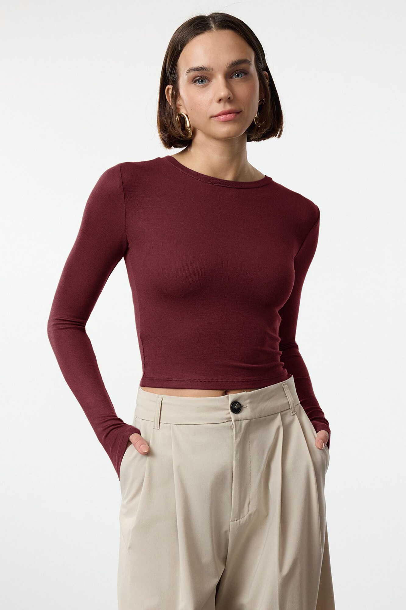 Trendyol Majica bordo