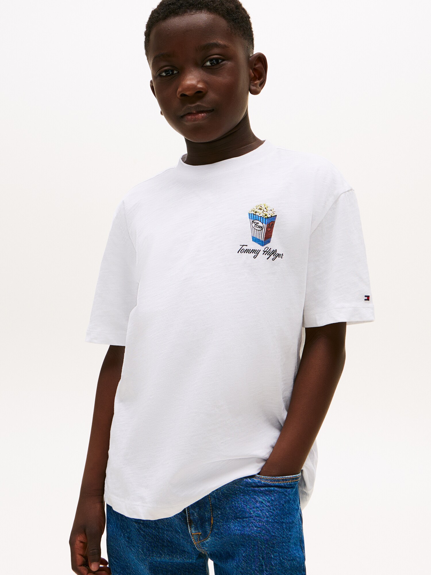TOMMY HILFIGER Póló  kék / narancs / fehér termék 2. képe