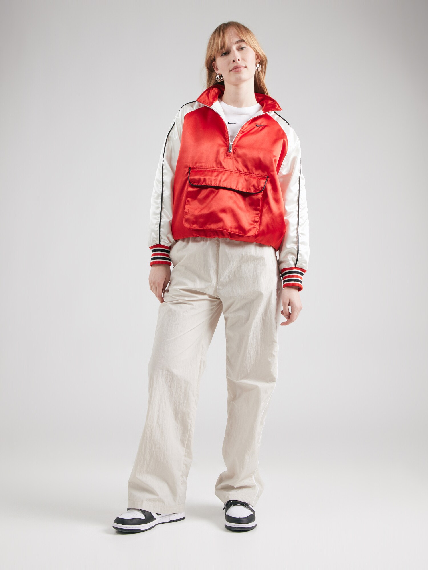 Nike Sportswear Prechodná bunda 'STREET' červená / čierna / šedobiela (obrázok 4)