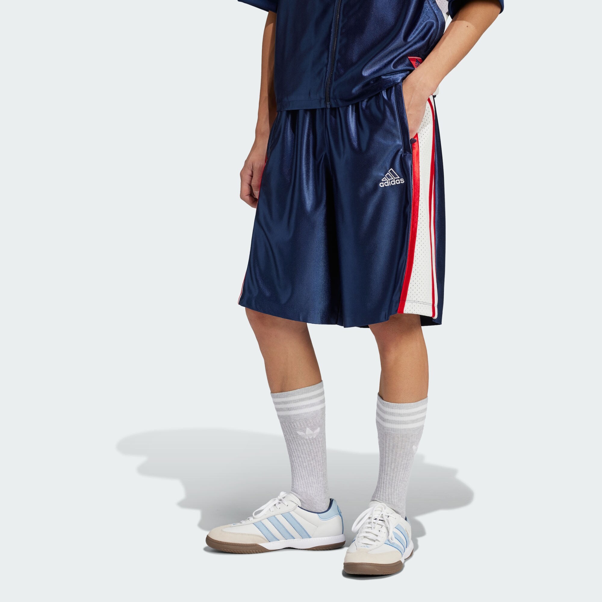 ADIDAS ORIGINALS Nadrág 'Cutline'  sötétkék / piros / fehér termék 2. képe