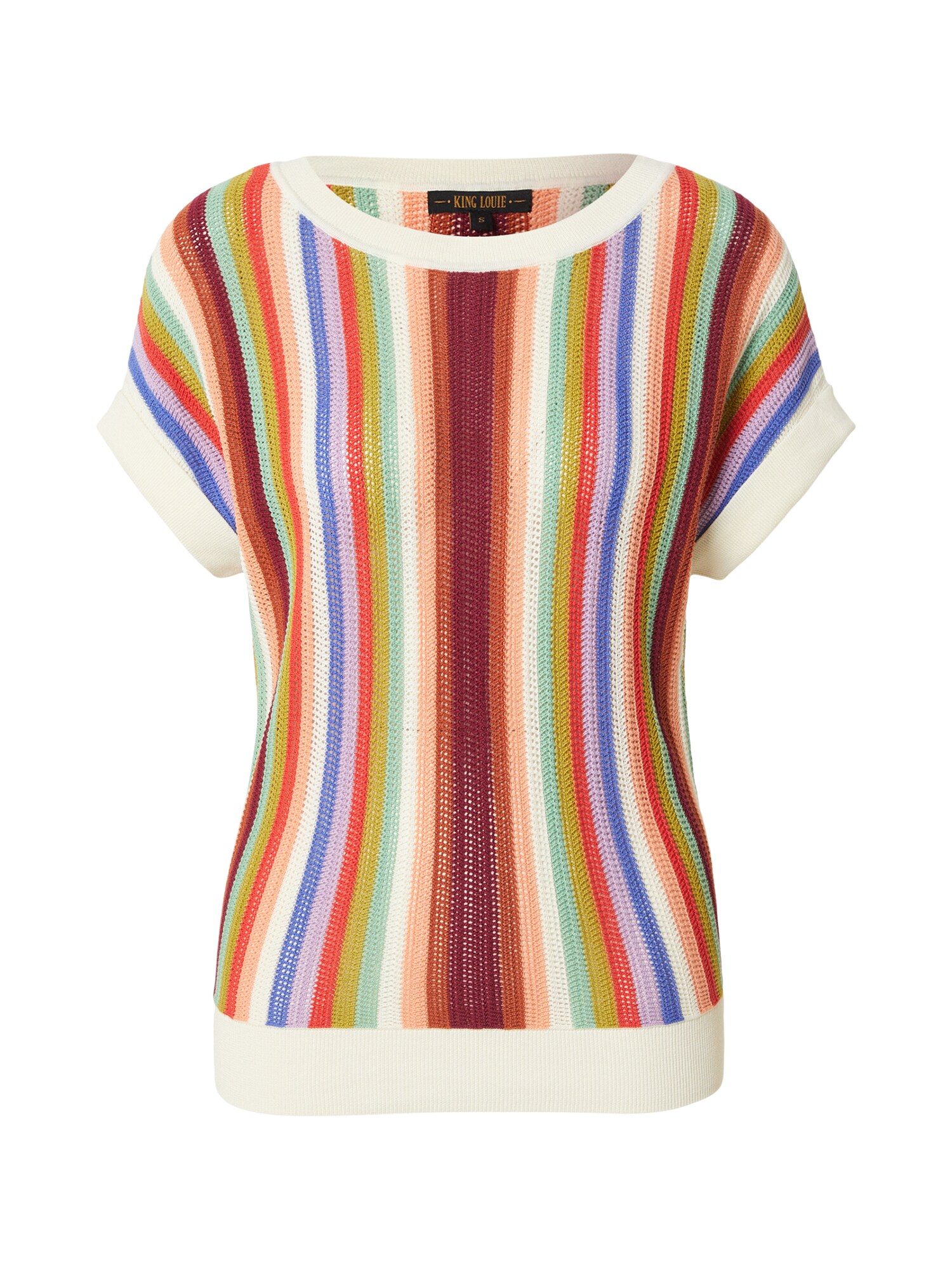 King Louie Tricou  verde pastel / portocaliu / roșu vin / alb