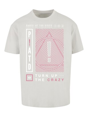 F4NT4STIC Shirt ‘Panic At The Disco Turn Up The Crazy’ Lichtgrijs / Rosé / Wit