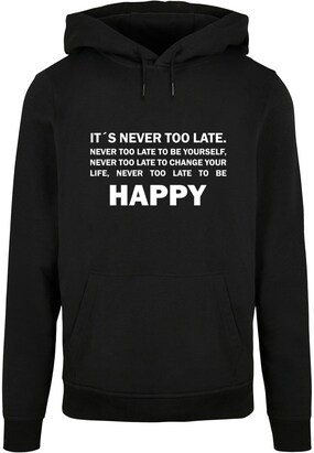 Merchcode Sweatshirt ‘Never Too Late’ Zwart / Wit