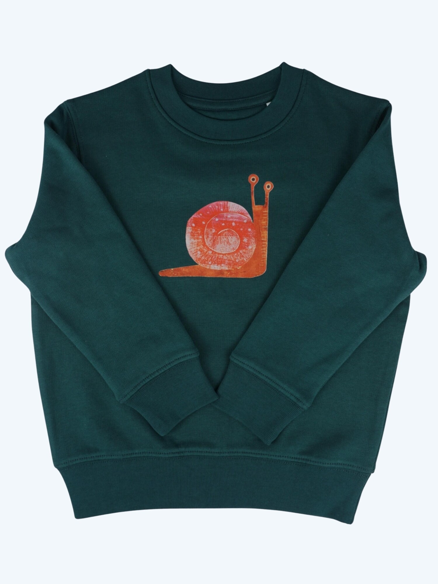 MelaDi Sweater majica 'Rote Schnecke' zelena