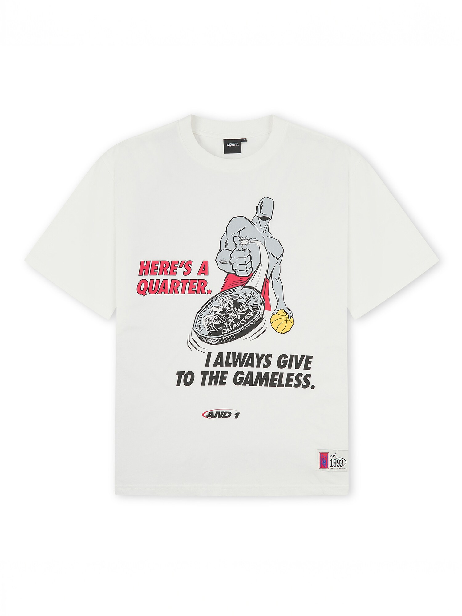 AND1 Tricou supradimensional 'Gameless Trash Talk'  gri / roșu / negru / alb