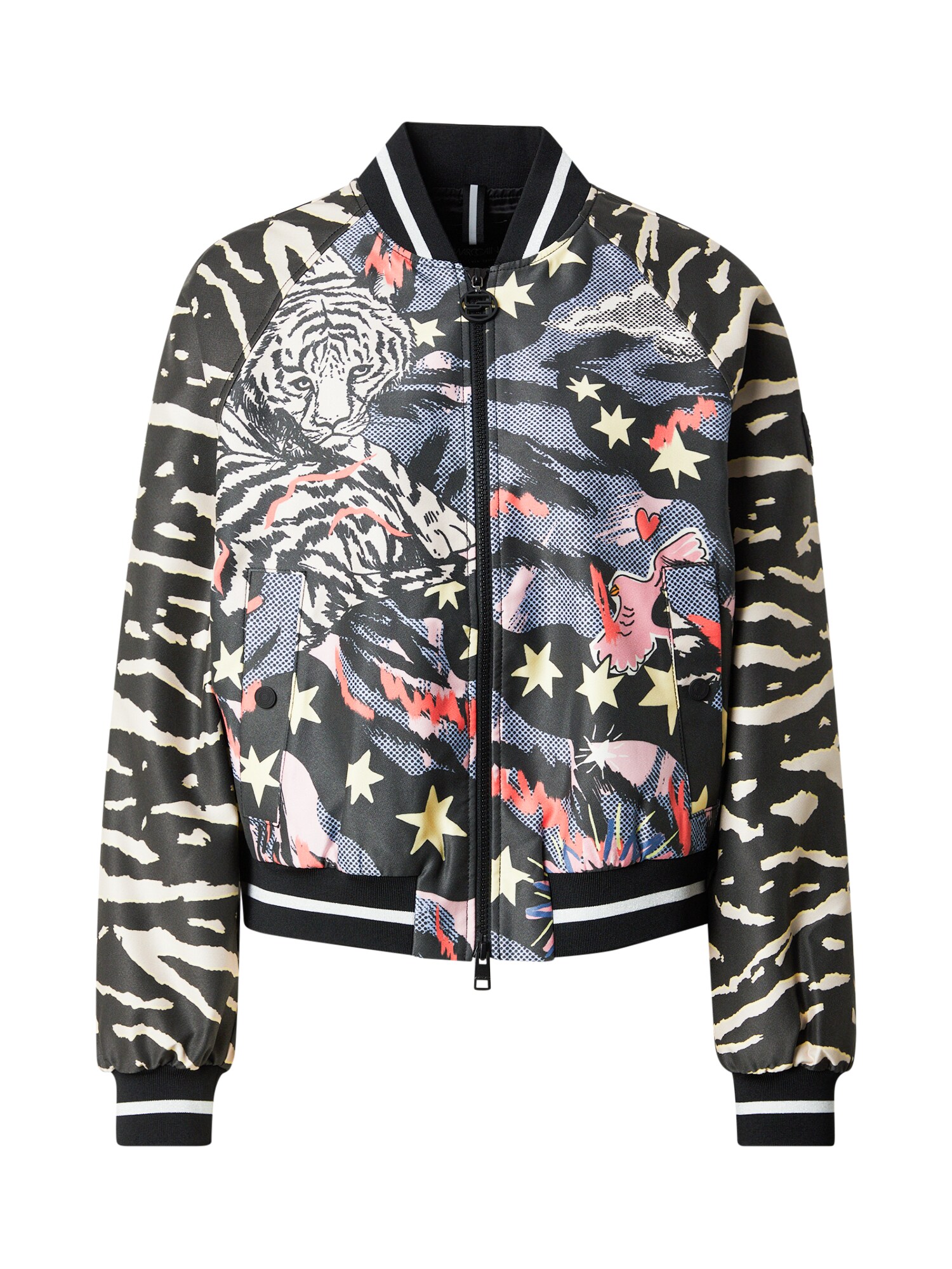 Marc Cain Geacă de primăvară-toamnă  albastru / galben deschis / roz / roșu / negru / alb