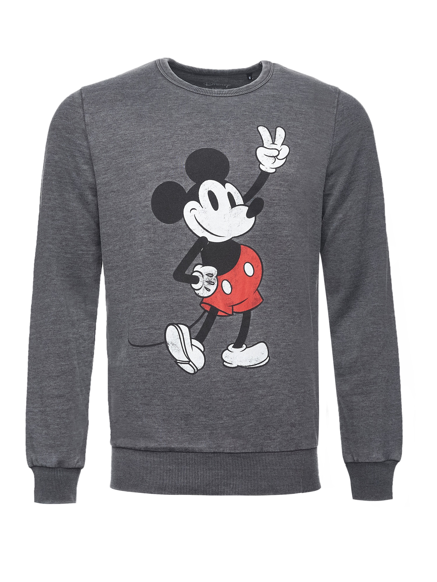 Recovered Sportisks džemperis 'Disney Mickey Peace Pose' tumši pelēks / sarkans / melns / balts