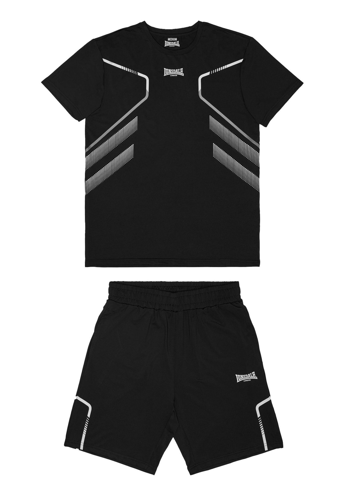 LONSDALE Joggingová súprava 'Bewick'  svetlosivá / čierna / biela