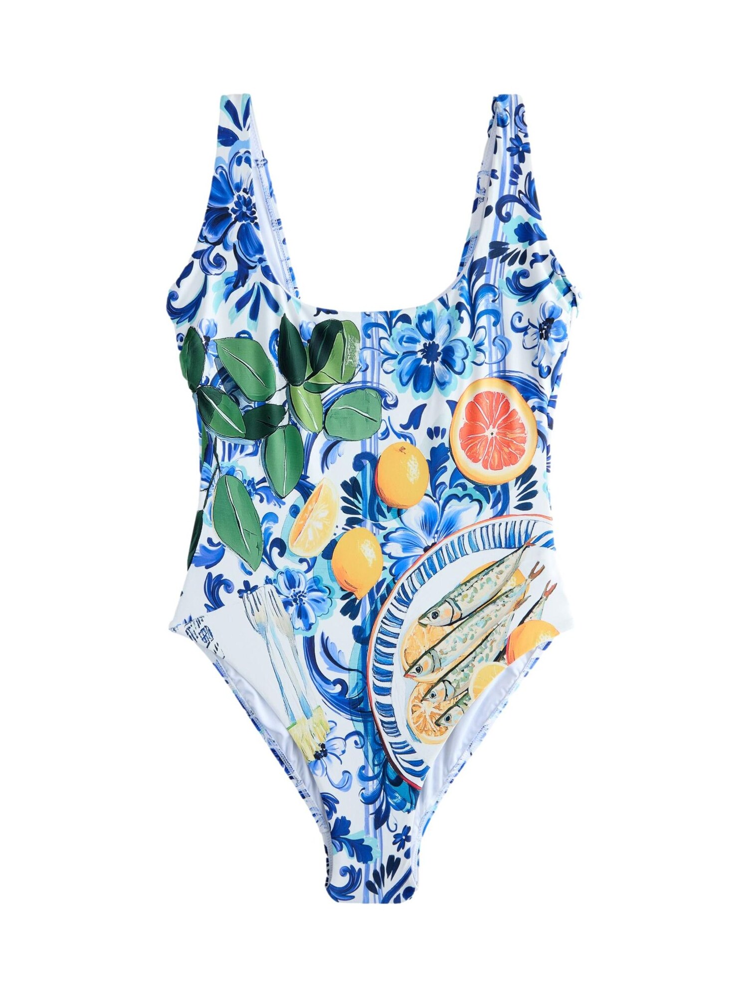 Next Costum de baie întreg  albastru / galben / verde / alb