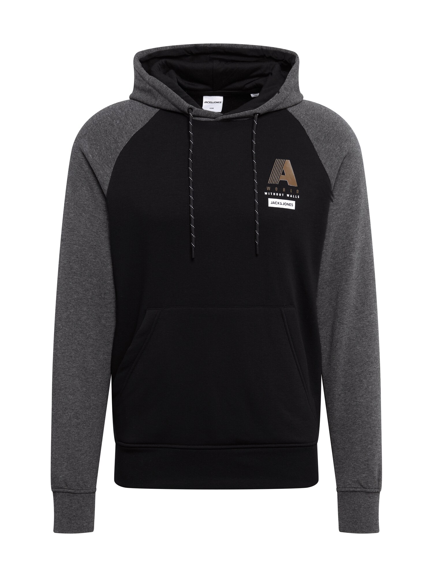 JACK & JONES Megztinis be užsegimo  juoda / pilka