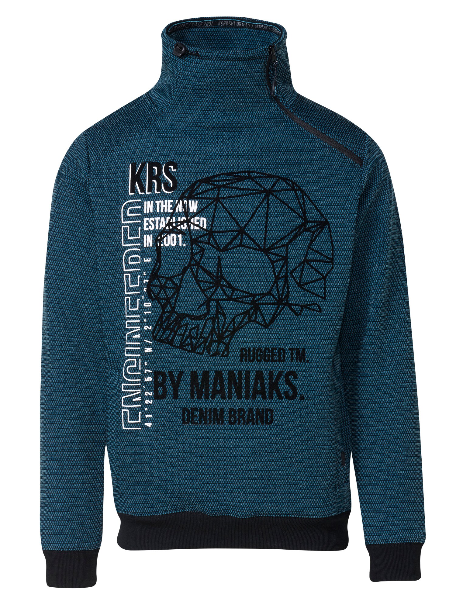 KOROSHI Mikina indigo / čierna / biela