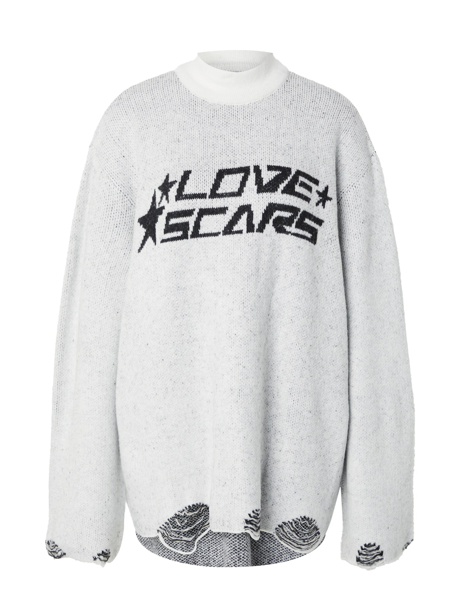 Love Scars Oversize pulóver  fekete / fehér / piszkosfehér akciós termékkép 1