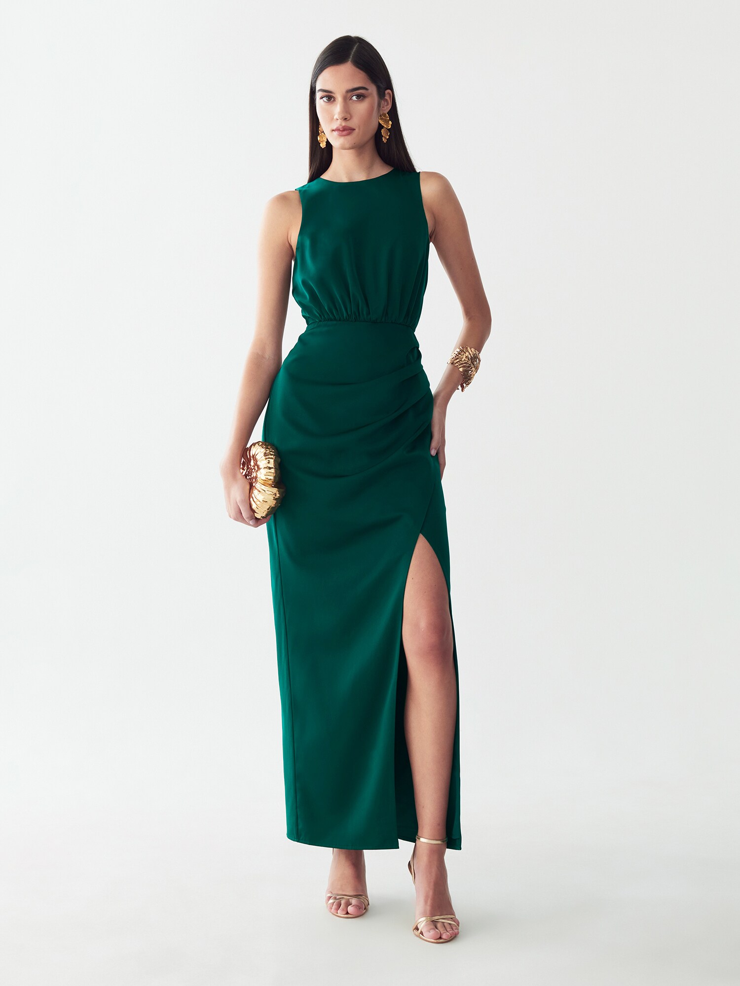 St MRLO Rochie SHARMAINE verde închis