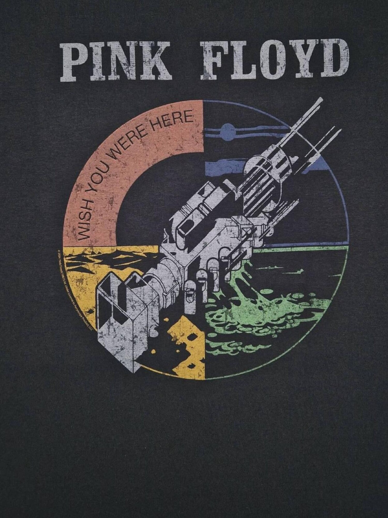 Pink Floyd Camiseta 'Pink Floyd - Pink Floyd - Wish you were Distressed t-shirt'  negro – imagen 8