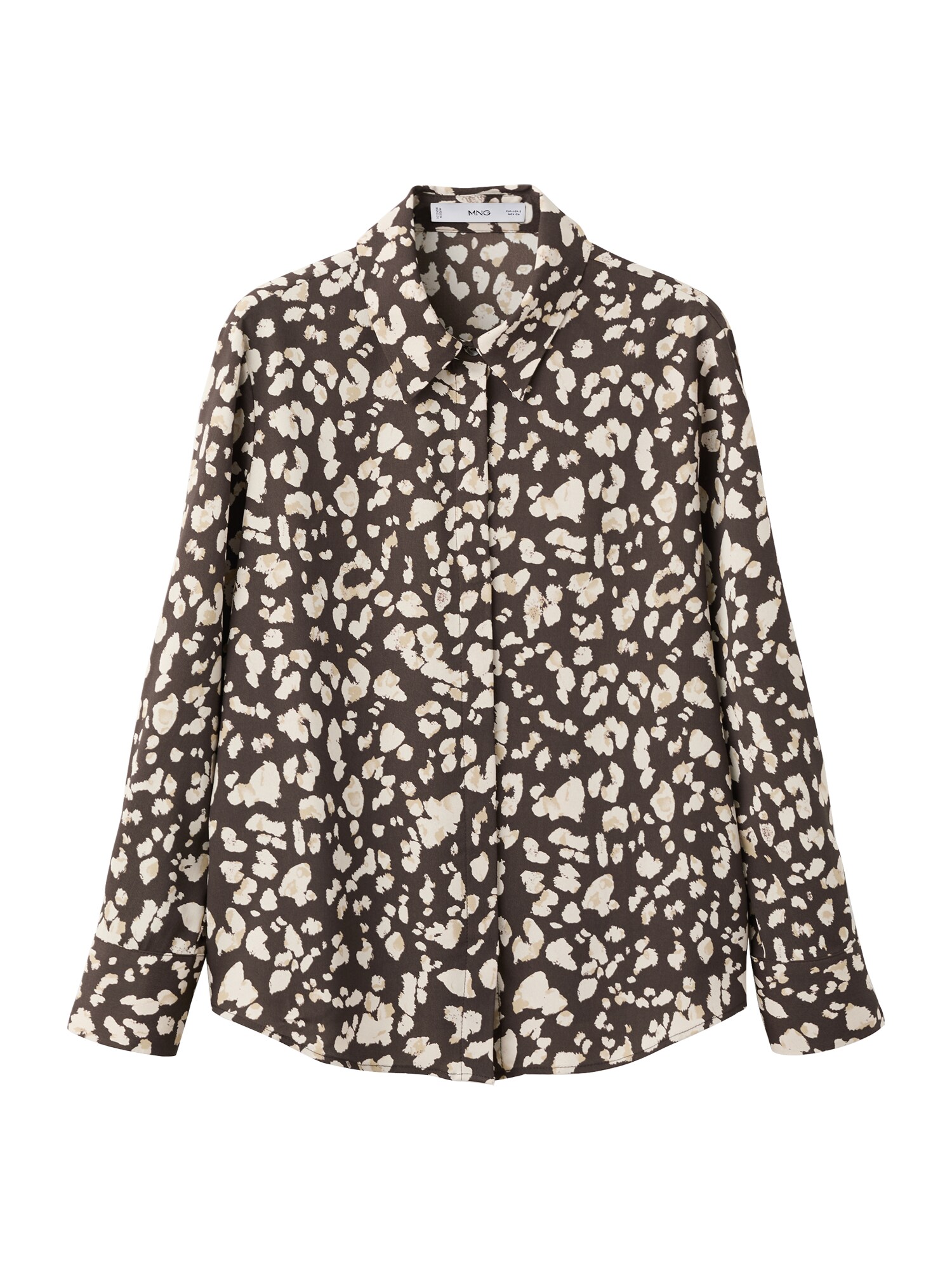 MANGO Blúzka  béžová / hnedá / šedobiela