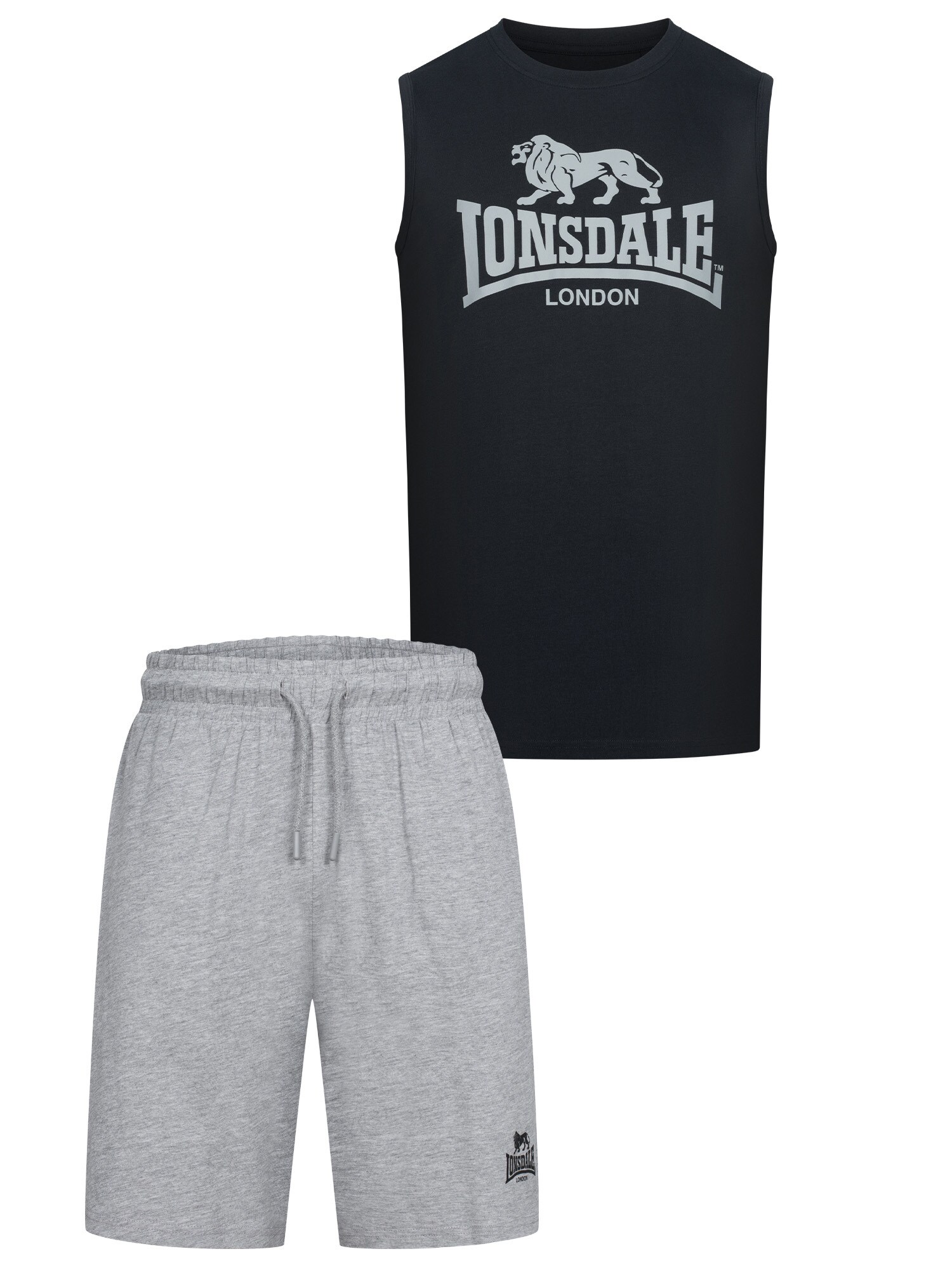 LONSDALE Costum de trening Claremorris  gri amestecat / negru