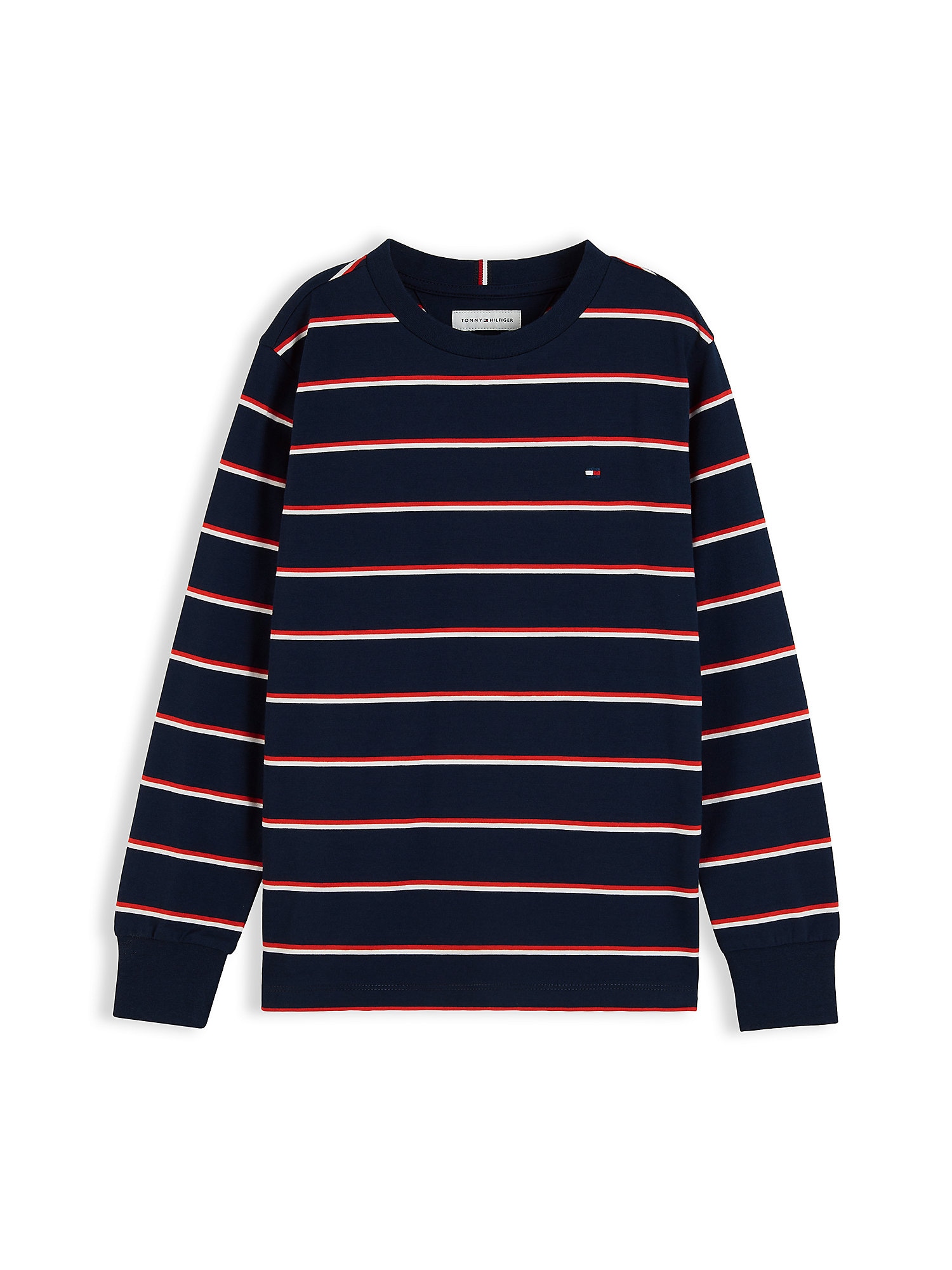 TOMMY HILFIGER Tricou bleumarin / roșu intens / alb