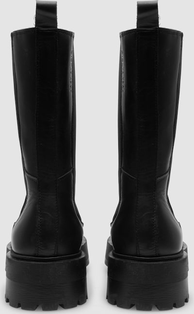 Francie Black Leather Boots