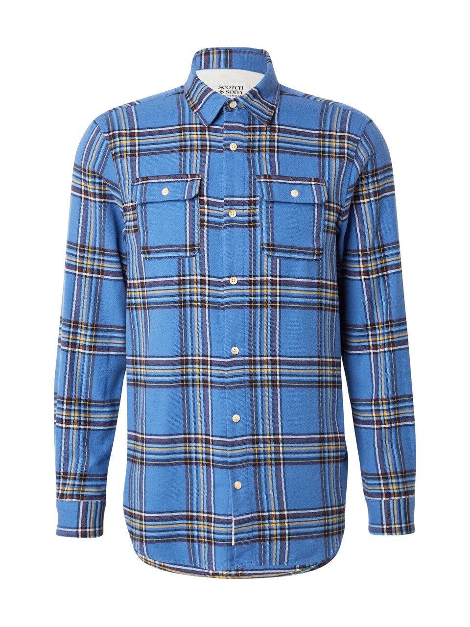 Skjorta blå denim / gul / bordeaux