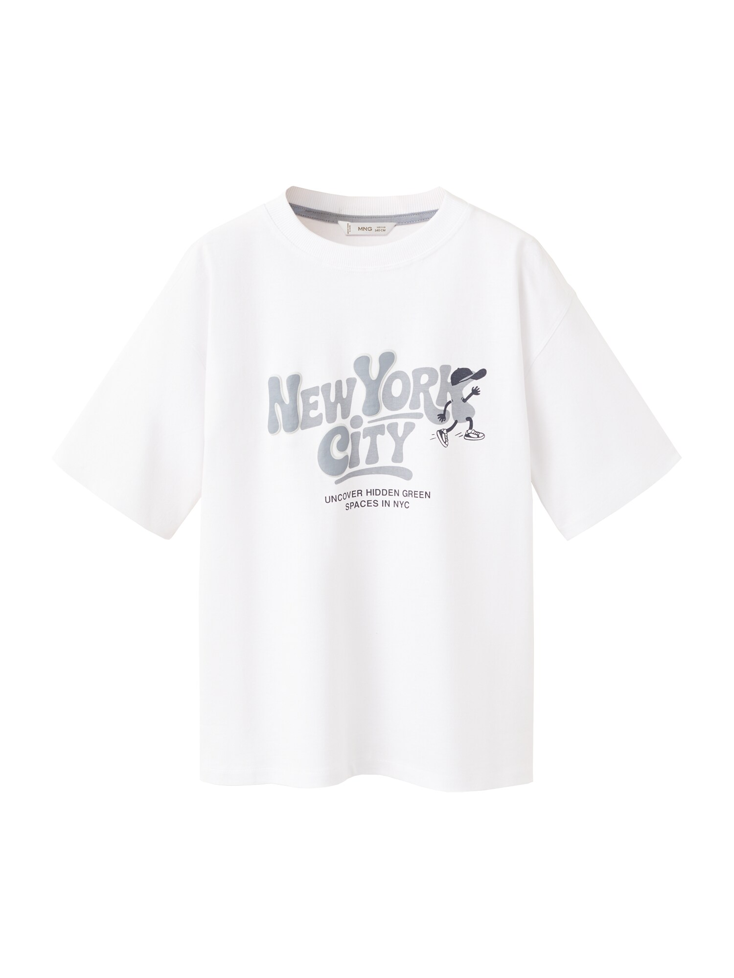 MANGO KIDS Tricou 'NEWYORK'  gri / gri închis / alb