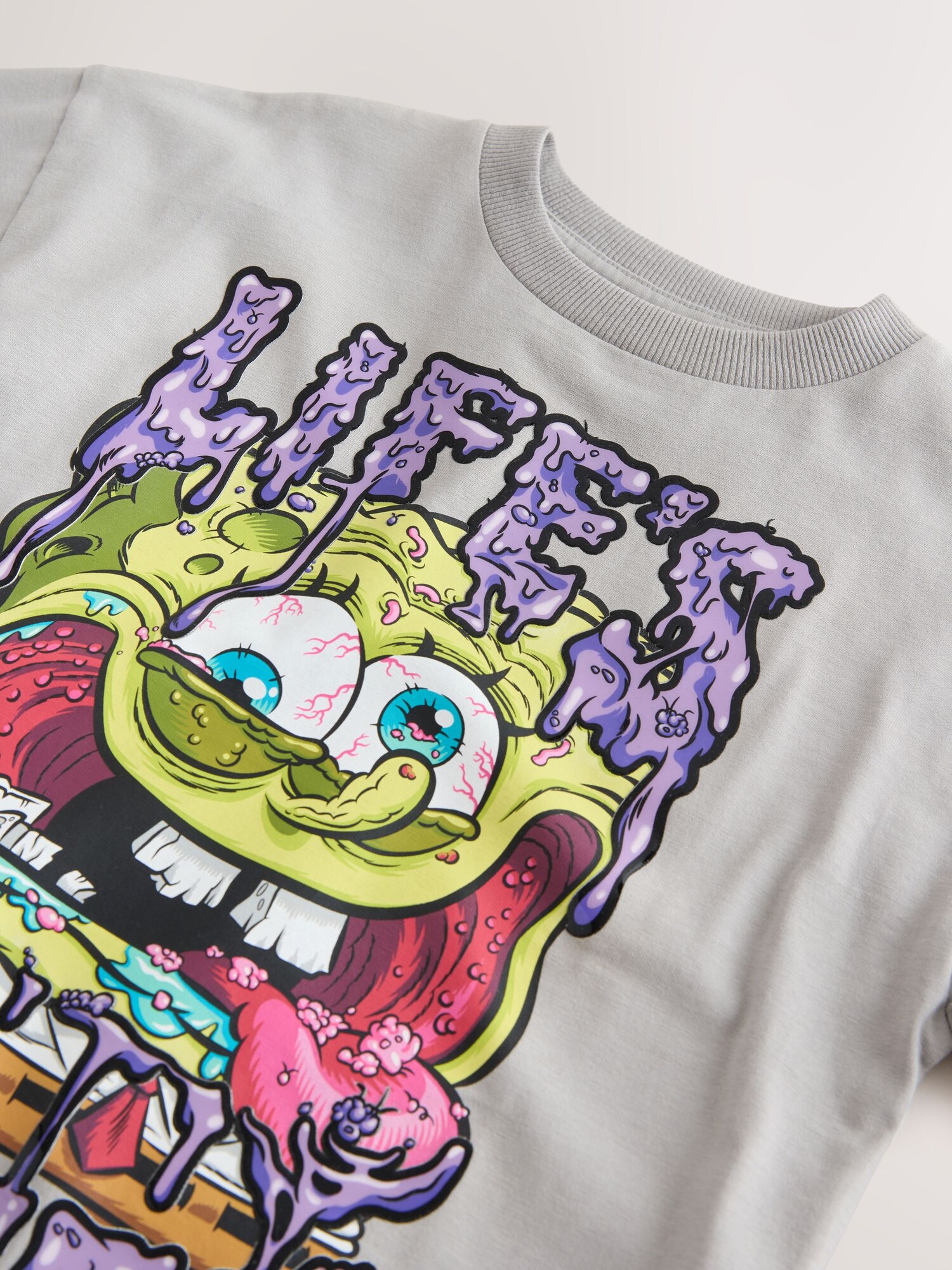 Next Camiseta 'Spongebob'  gris / lima / lila / rosa claro – imagen 4