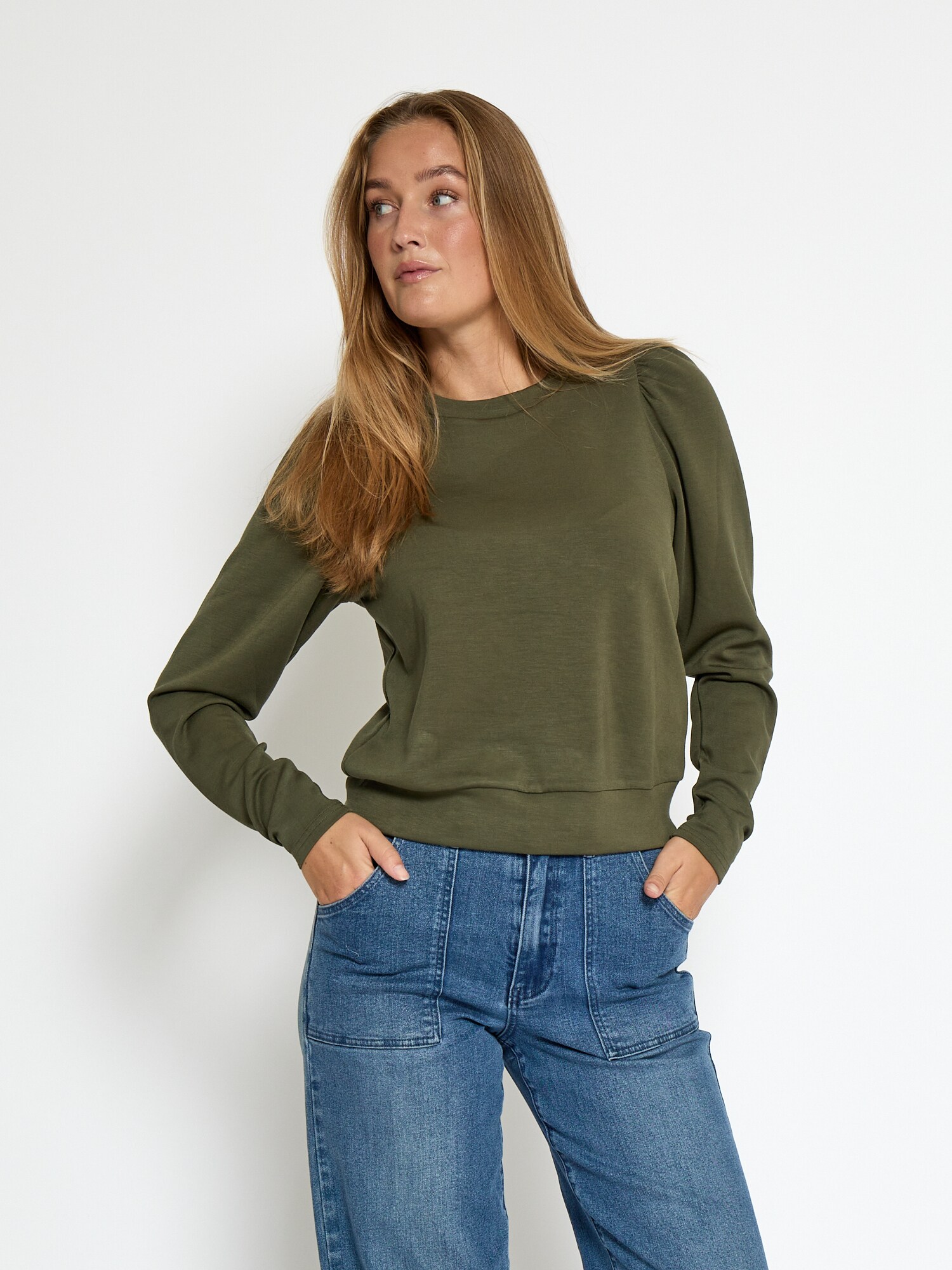 Peppercorn Bluză de molton Dicette  verde