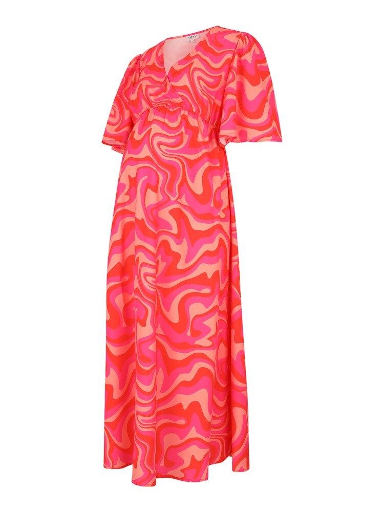 Only Maternity Umstand Kleid 'OLMPHILINE' Damen Größe 40 sand / dunkelorange / pink Winterkleid